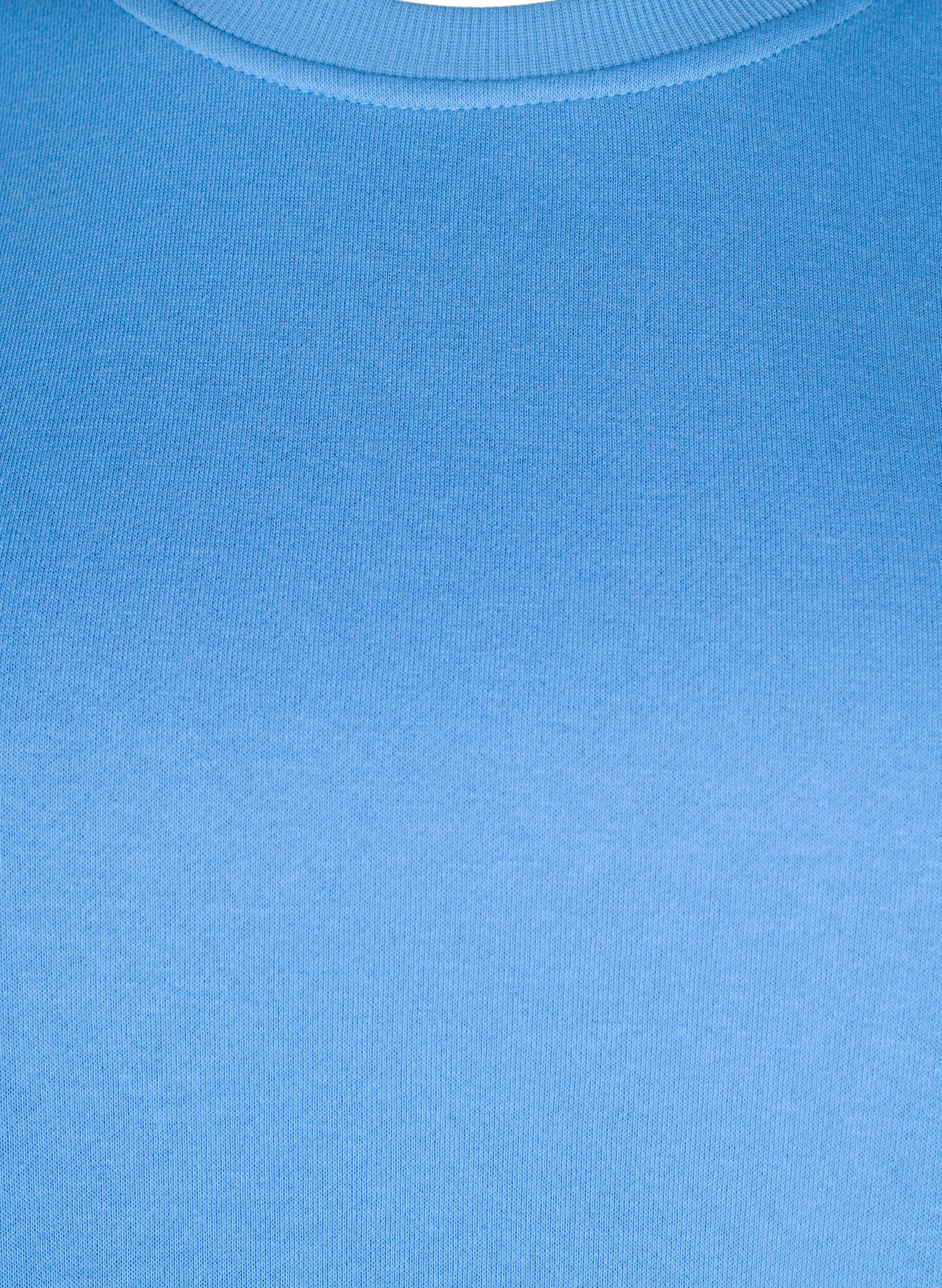 Zizzi Sweatshirt med broderade utsk&auml;rningar, Della Robbia Blue, Packshot image number 2