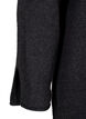 Stickad klänning med rund halsringning och slits, Dark Grey Melange, Packshot image number 3
