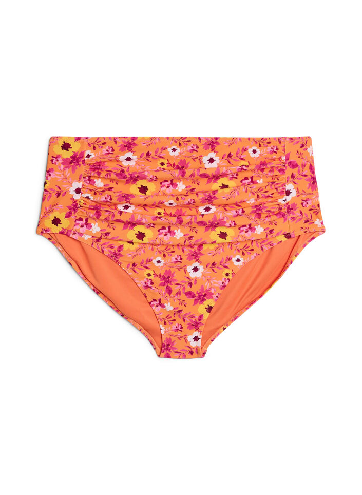 Bikinitrosa med h&ouml;g midja och m&ouml;nster, Orange, Packshot