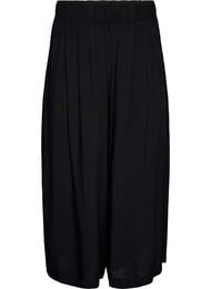 Culottes i viskos med h&ouml;g midja och vida ben, Svart