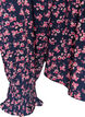Blus med smock upptill och blommigt m&ouml;nster, Bl&aring;, Packshot image number 3