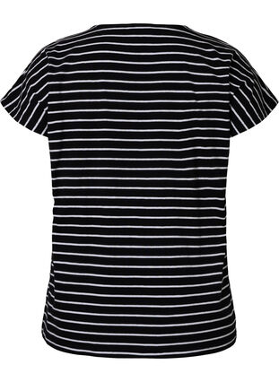 T-shirt i bomull med ränder, Black W. Stripe, Packshot image number 1