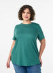 Enkel t-shirt i bomull med rund halsringning, Gr&ouml;n, Model image number 0