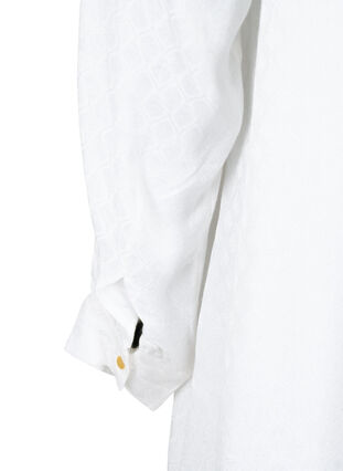 Viskos tunika med ton-i-ton mönster, Bright White, Packshot image number 3