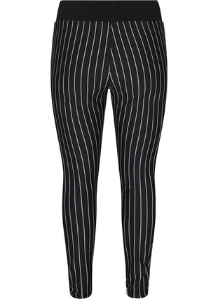 Randiga leggings med resår i midjan, Dark Grey Stripe, Packshot image number 1