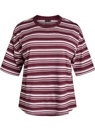 Boxig t-shirt med randigt m&ouml;nster, R&ouml;d