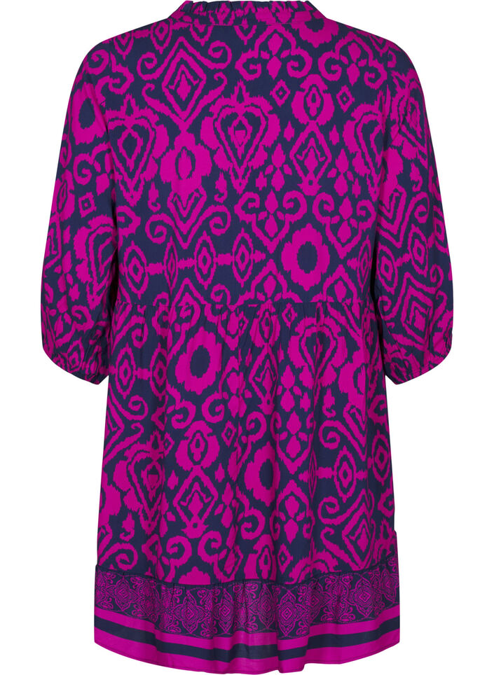 Kort A-linjeformad klänning med tryck, Night Sky AOP, Packshot image number 1