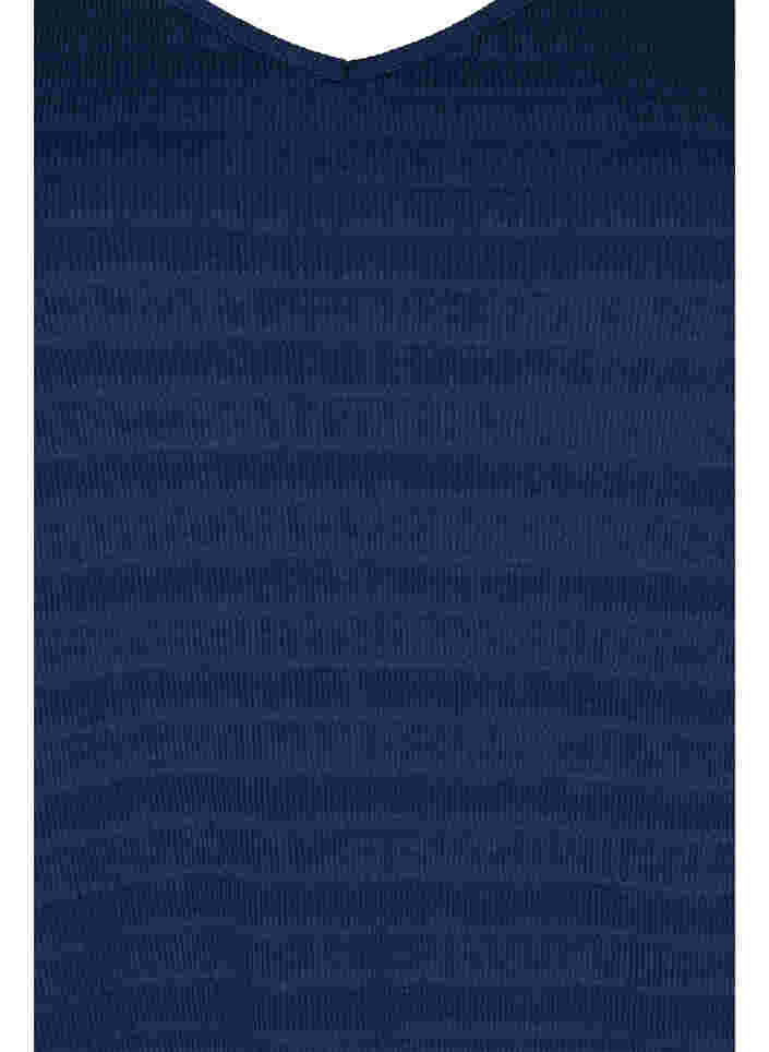 V-ringad blus med 3/4-ärmar, Navy Blazer, Packshot image number 2