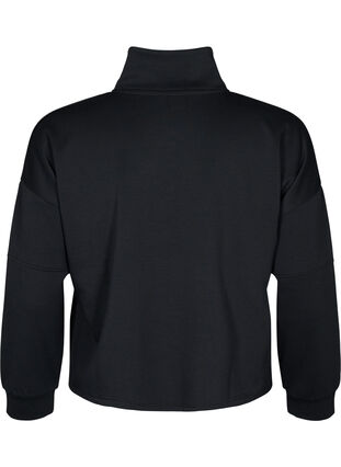 Sweatshirt i modalblandning hög hals, Black, Packshot image number 1