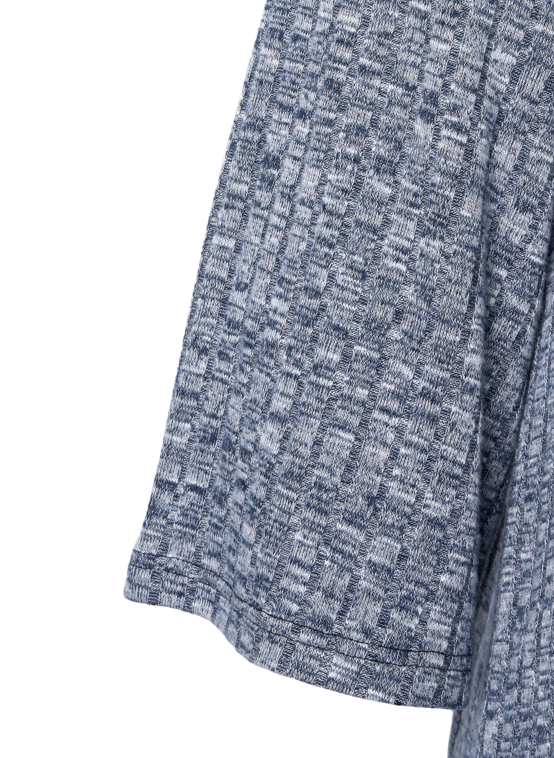 Zizzi Melerad blus med rundad halsringning och trekvarts&auml;rmar, Dress Blues Mel., Packshot image number 2