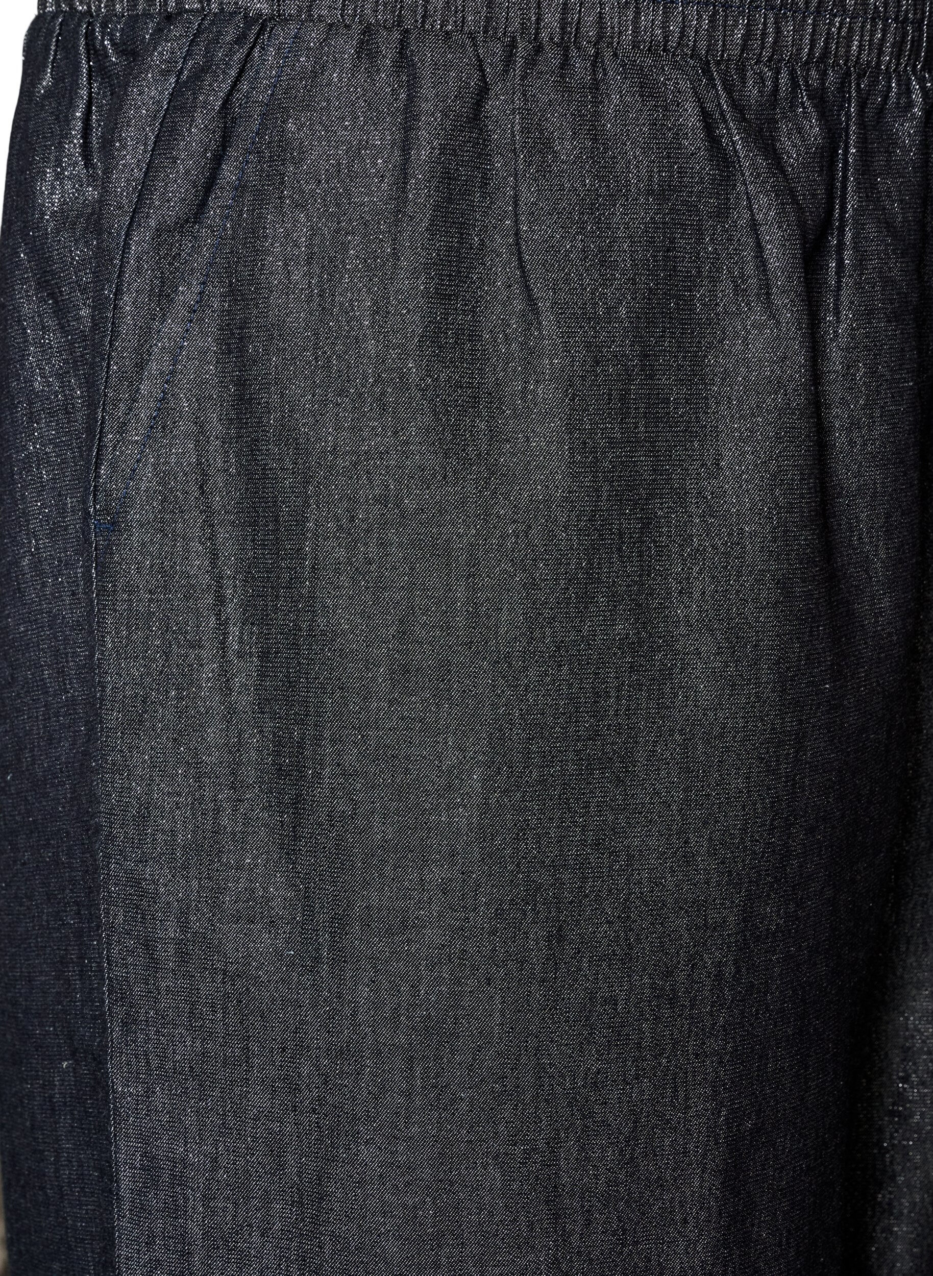 ZizziJeans med raka ben med glittertr&aring;d, Gr&aring;, Packshot image number 2