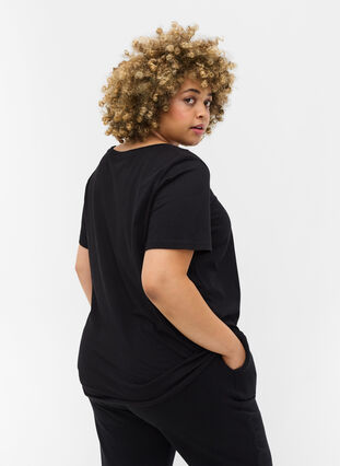 T-shirt med julmotiv i bomull, Black Gift, Model image number 1