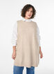 Kort &auml;rml&ouml;s stickad kl&auml;nning, Beige, Model image number 0
