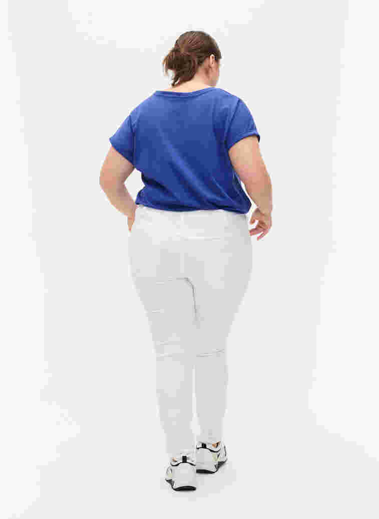 Super slim Amy jeans med hög midja, White, Model image number 1