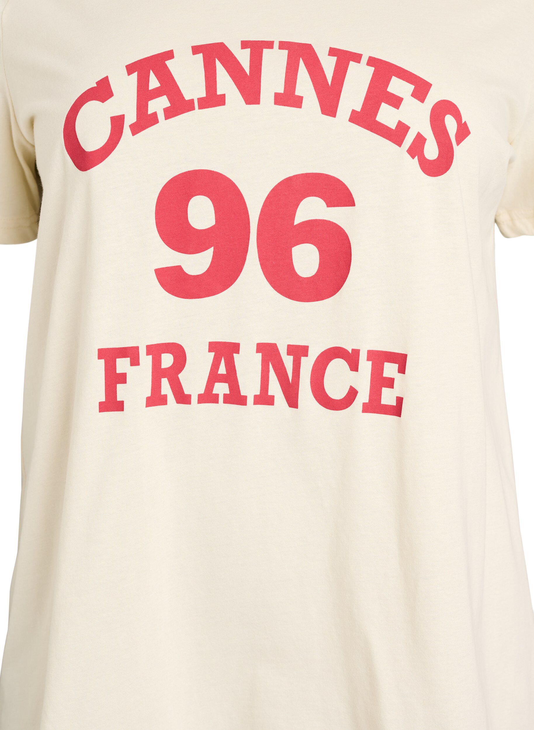 Zizzi T-shirt med tryck, Vanilla, Packshot image number 2