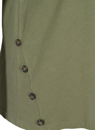 Topp i bomull med knappar, Thyme, Packshot image number 3