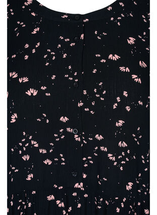 Mönstrad viskostunika med 3/4 ärmar, Black Rose AOP, Packshot image number 2