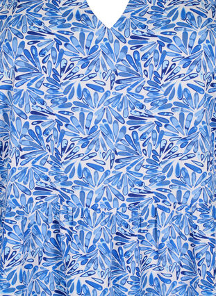FLASH - A-linjeformad klänning med tryck, White Blue AOP, Packshot image number 2