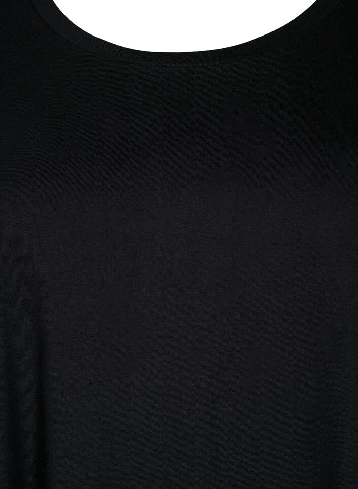 2-pack klänningar i bomull med korta ärmar, Black/Black, Packshot image number 3