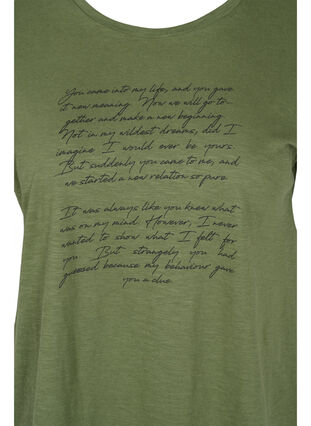 T-shirt i ekologisk bomull med tryck, Four Leaf CloverText, Packshot image number 2