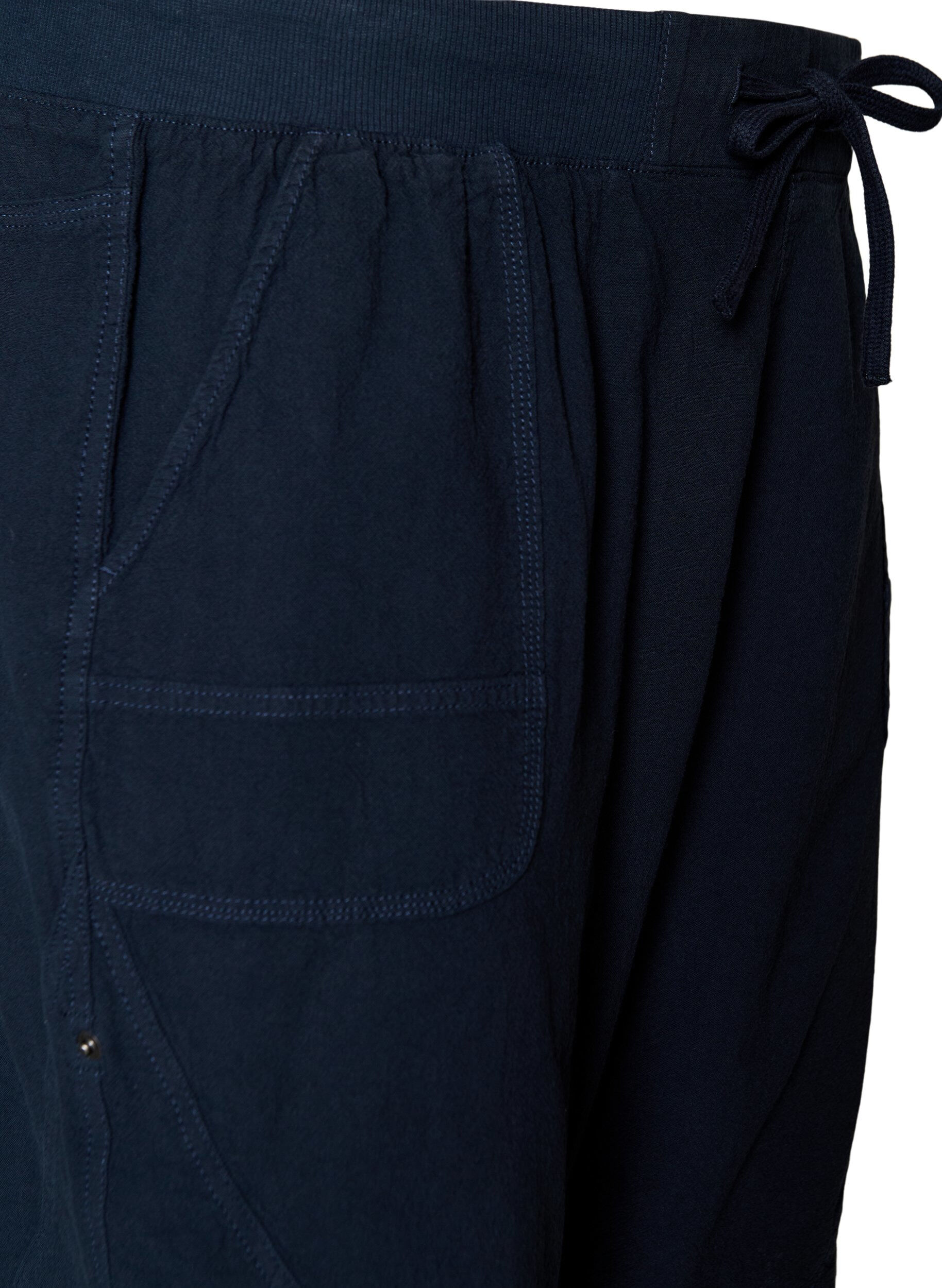 ZizziL&ouml;sa shorts i bomull med fickor, Bl&aring;, Packshot image number 2