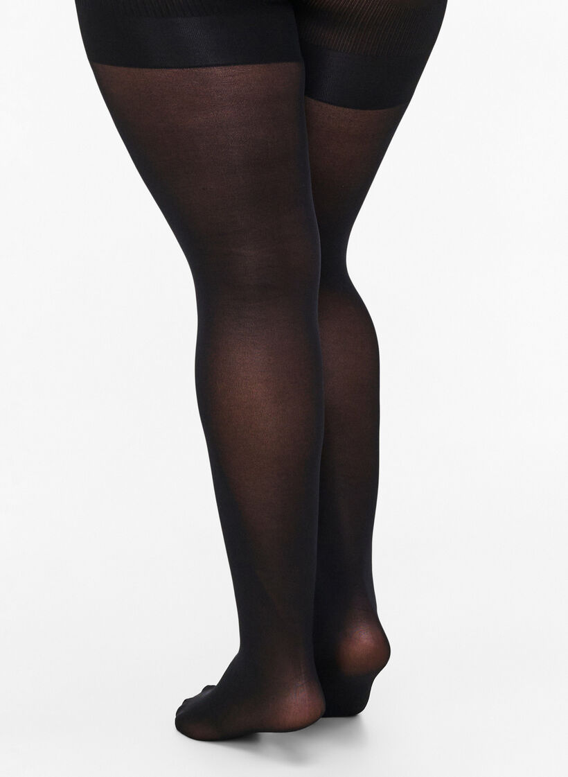 Strumpbyxor med 40 denier och push-up-effekt, Svart, Model image number 1
