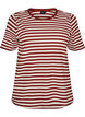 Randig t-shirt med ribbad struktur, R&ouml;d, Packshot image number 0