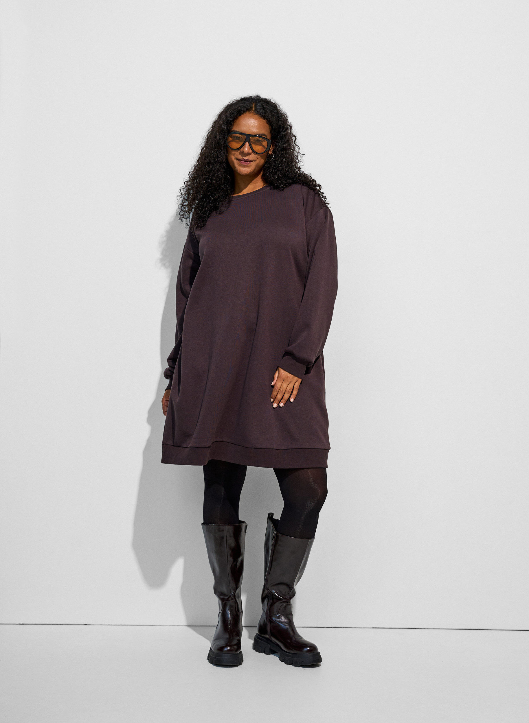 ZizziL&ouml;s sweatshirtkl&auml;nning med fickor, Brun, Model image number 3