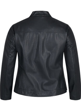 Jacka i läderimitation, Black, Packshot image number 1