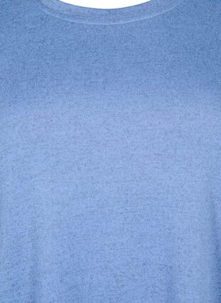 Melerad blus med knappar, Colony Blue Melange, Packshot image number 2