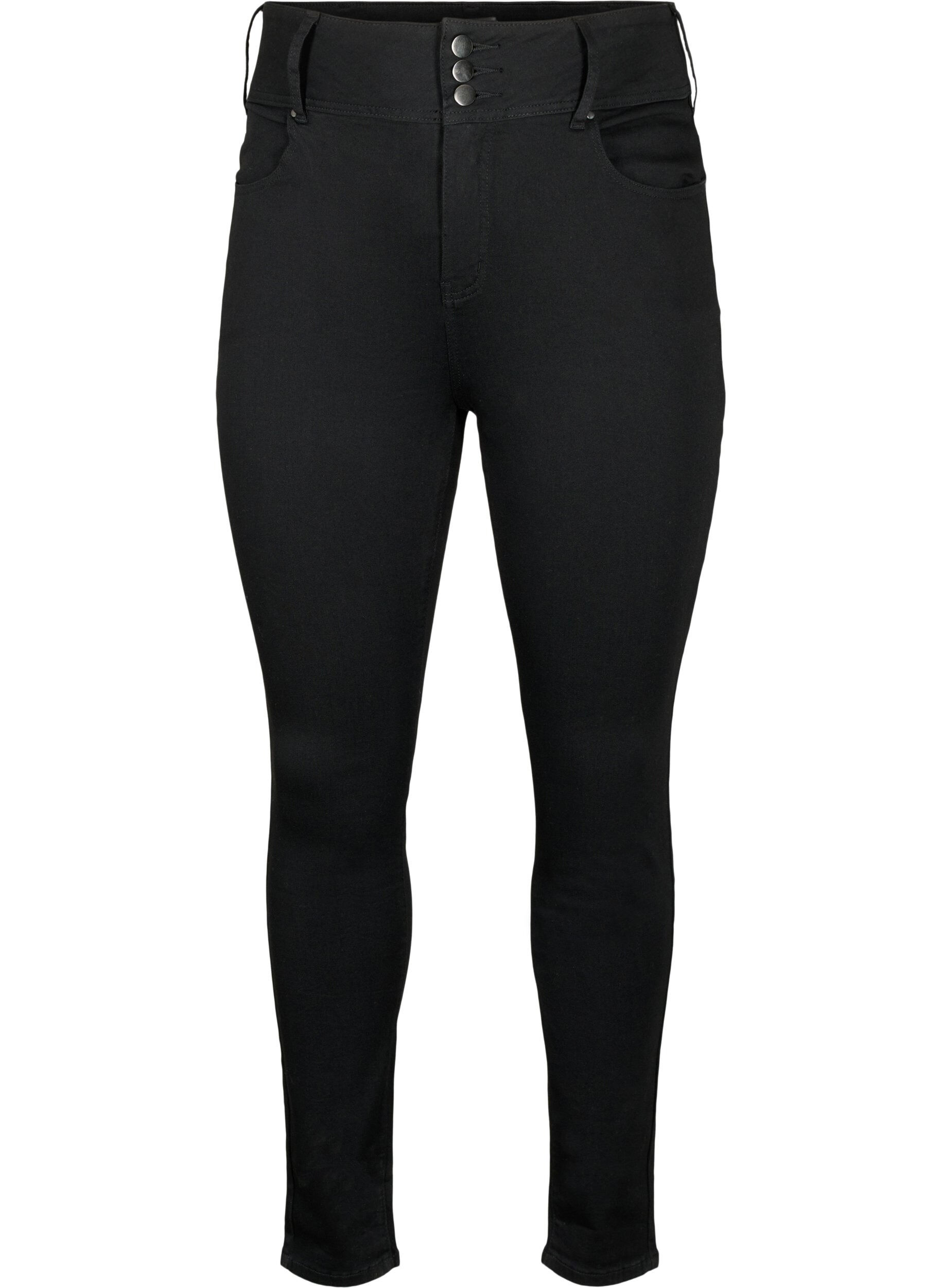 Zizzi Superslimmade Bea-jeans med extra h&ouml;g midja, Black, Packshot image number 0