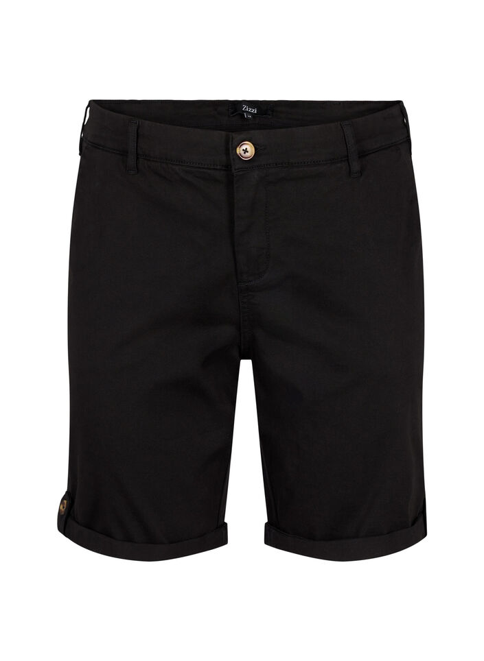 Chinoshorts med fickor, Black, Packshot image number 0