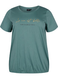 Kortärmad t-shirt i bomull med elastisk kant, Sea Pine W. Life