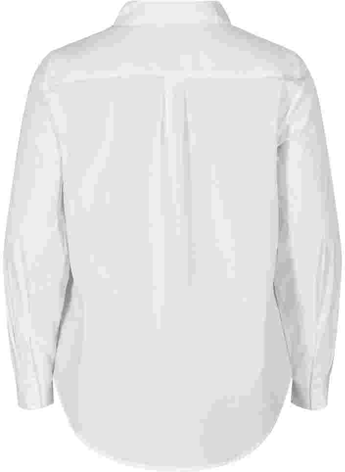 Ekologisk bomullsskjorta med krage och knappar, White, Packshot image number 1