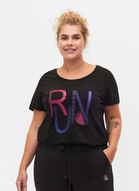  T-shirt till träning med print, Black w. stripe run, Model