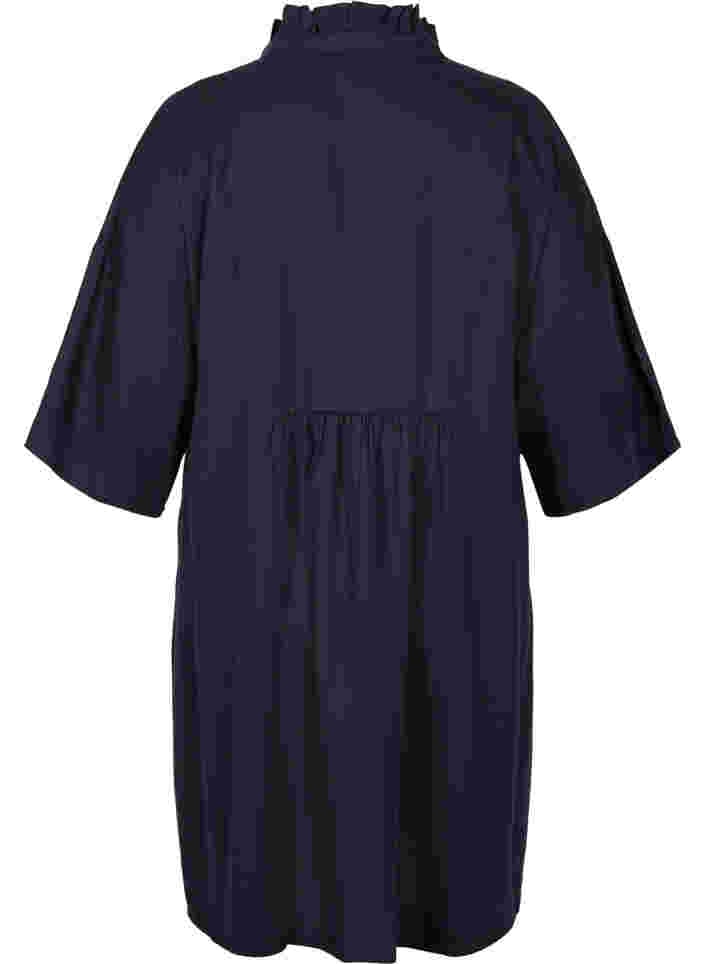 Klänning med 3/4-ärmar i lyocell (TENCEL™), Black, Packshot image number 1