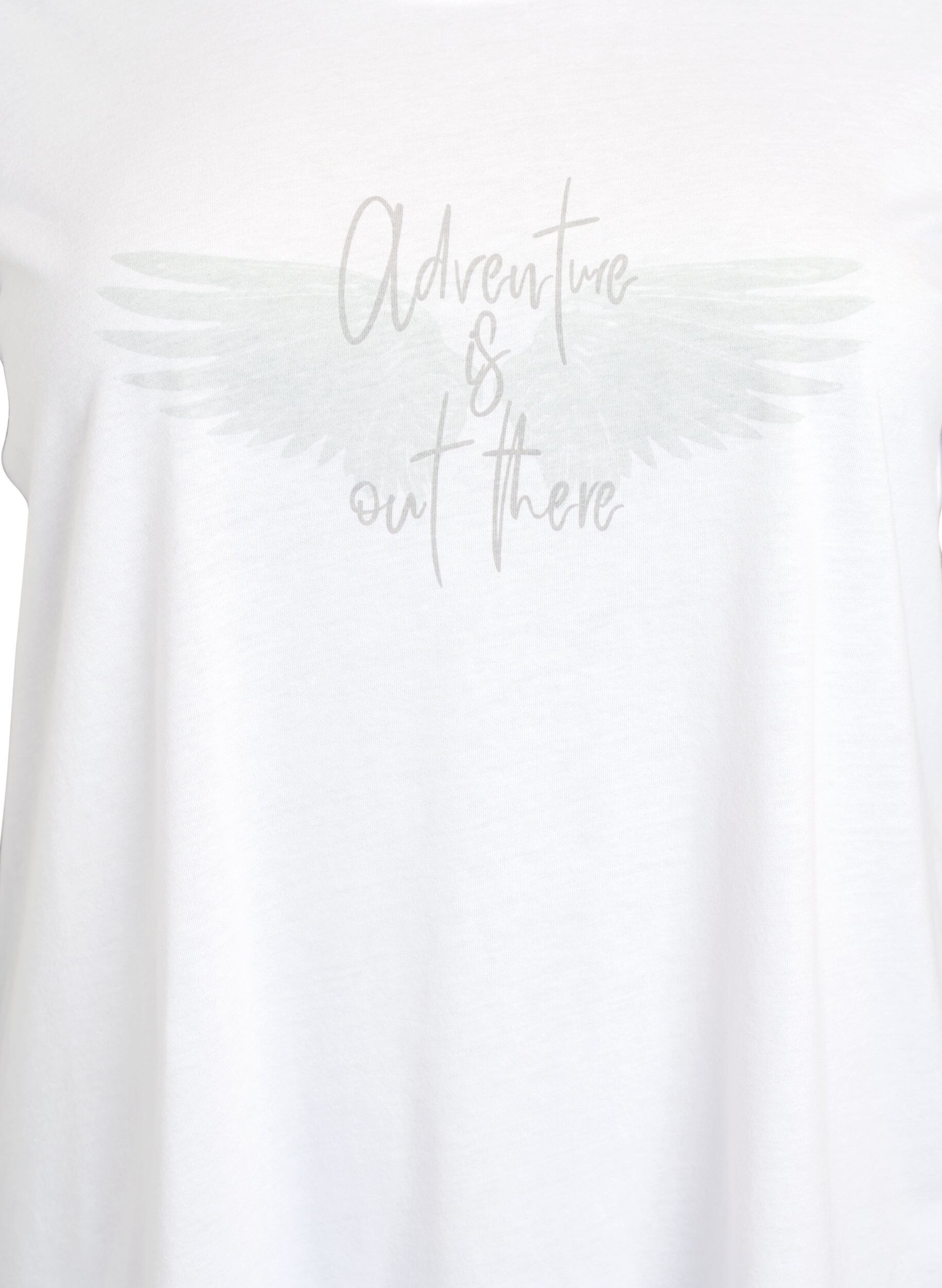 Zizzi FLASH - T-shirt med tryck, Vit, Packshot image number 2