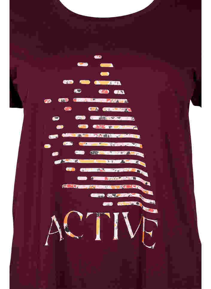  T-shirt till träning med print, Fig w. flower logo, Packshot image number 2