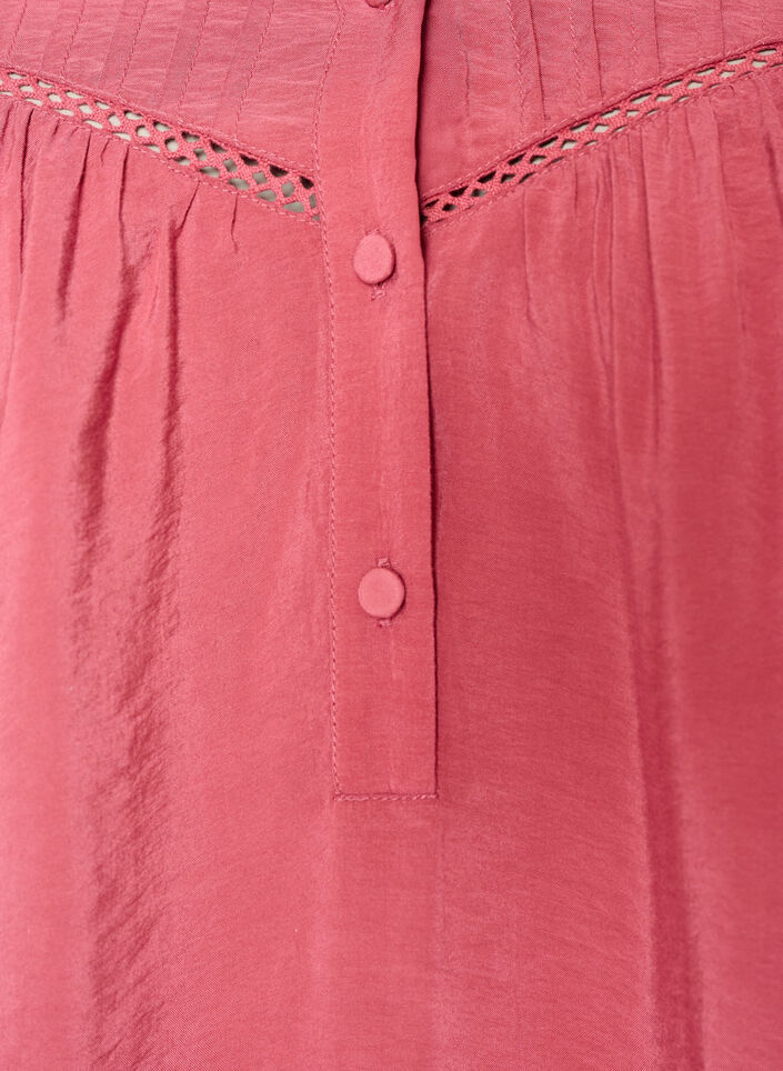 Blus i viskos med str&aring;veck och ballongeffekt, Rosa, Packshot image number 2