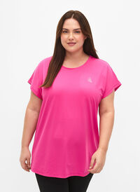 Kortärmad t-shirt för träning, Raspberry Rose, Model