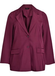 Blazer med fickor och slitsar, M&ouml;rk Bordeaux