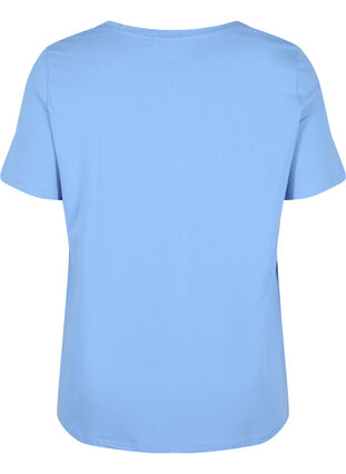 Kortärmad bomulls t-shirt med tryck, Ultramarine / N.Sky, Packshot image number 1