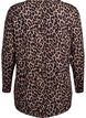 Leopardmönstrad blus med långa ärmar, Brun, Packshot image number 1