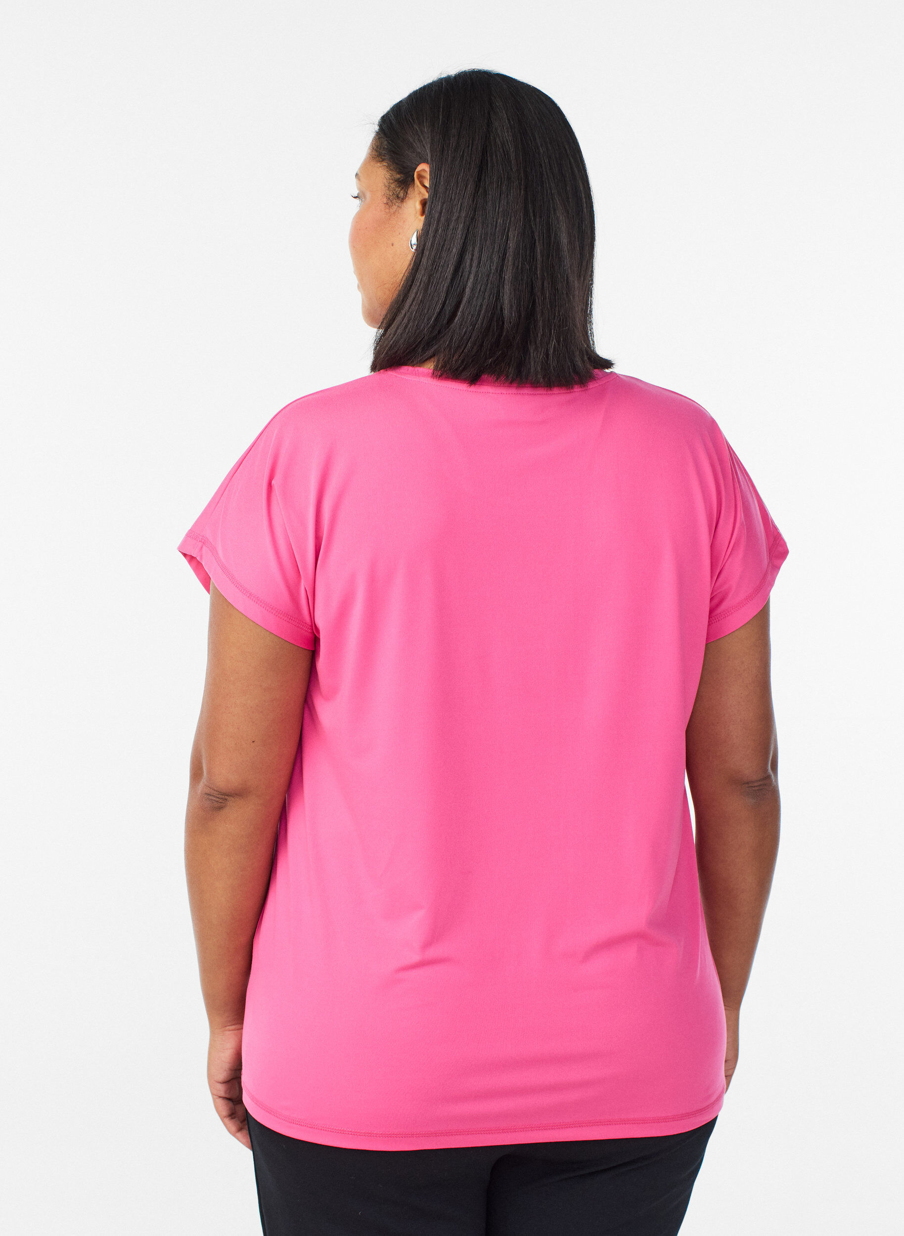ZizziEnf&auml;rgad tr&auml;nings-T-shirt, Rosa, Model image number 2