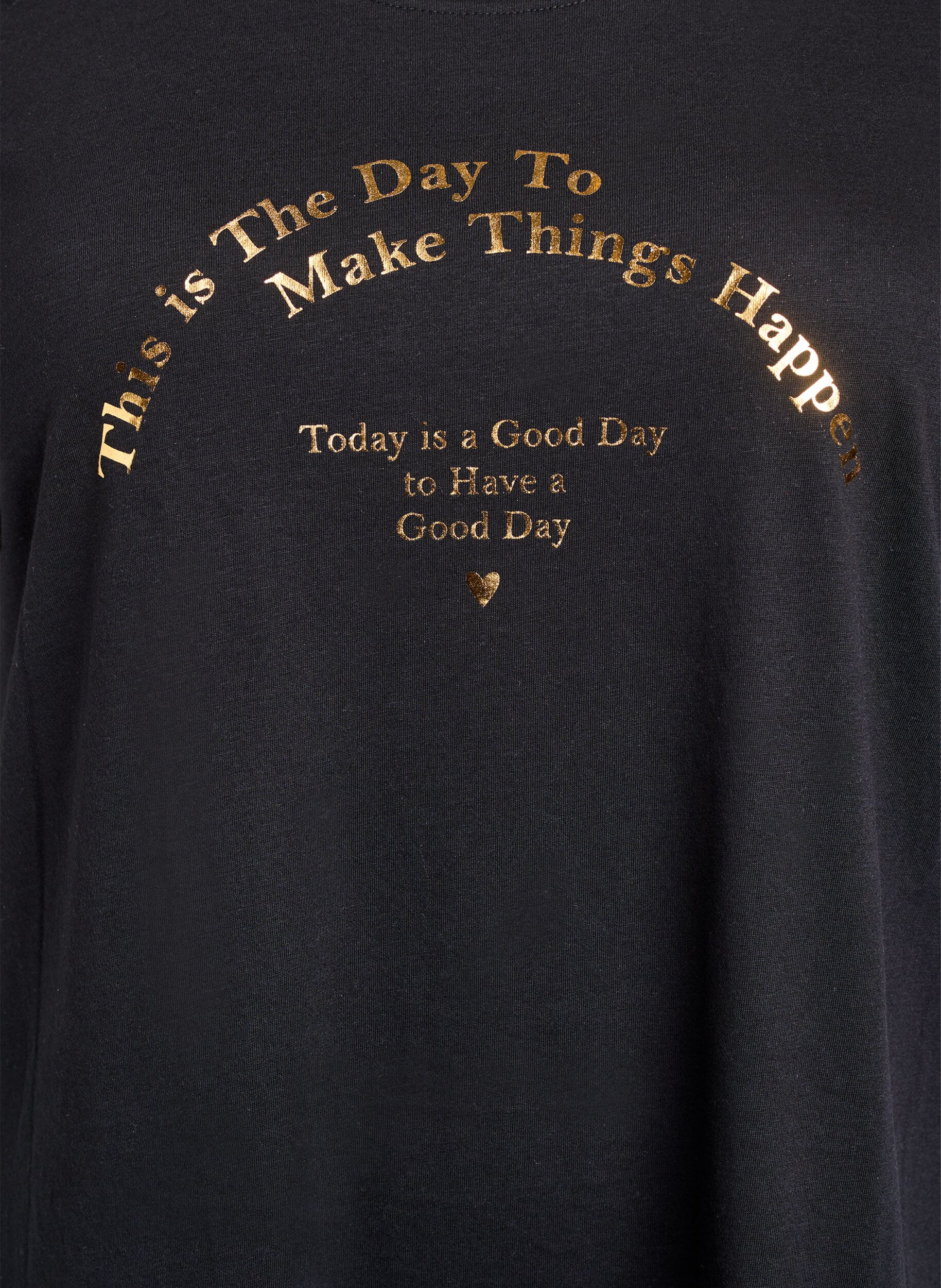 Zizzi FLASH - T-shirt med tryck, Svart, Packshot image number 2