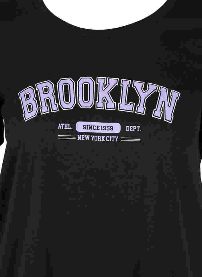 T-shirt i bomull med tryck, Black Brooklyn, Packshot image number 2
