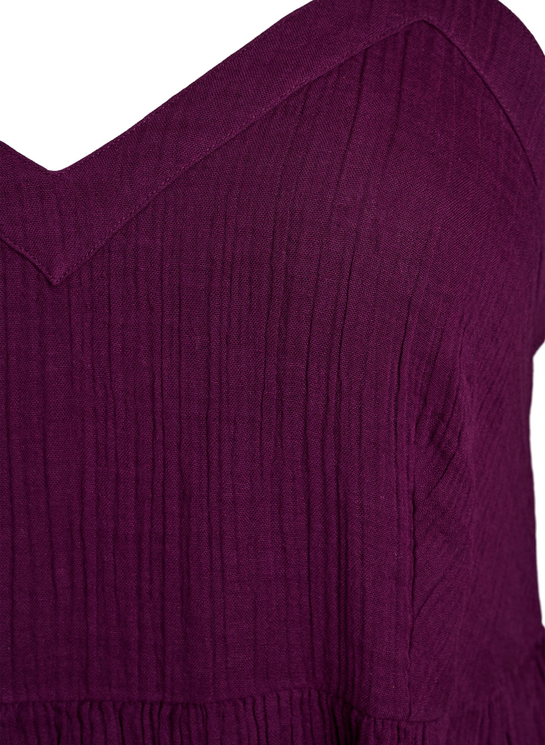 Zizzi Strandkl&auml;nning i bomull med smala axelband, Lila, Packshot image number 2