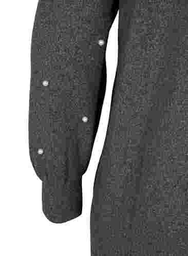 Långärmad klänning med pärldetaljer, Dark Grey Melange, Packshot image number 2