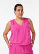 &Auml;rml&ouml;s topp med rynkdetaljer, Rosa, Model image number 0