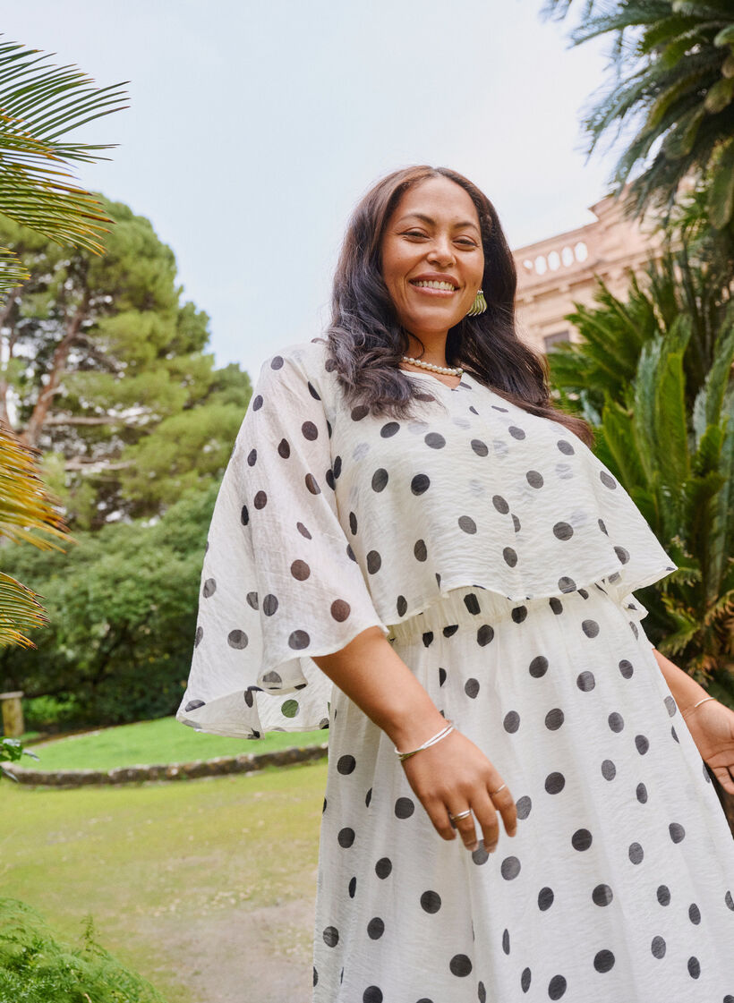 Lager-p&aring;-lager-topp med prickigt m&ouml;nster, Vanilla, Image image number 0